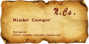 Nieder Csongor névjegykártya